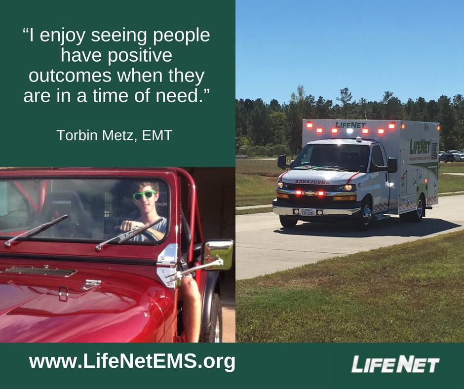 Torbin Metz, EMT, LifeNet EMS in Stillwater, Oklahoma