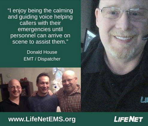 Donald House, LifeNet EMS emergency medical dispatcher