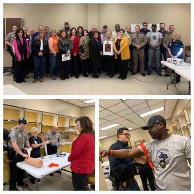 Bowie County employees learn about bleeding control basics during a Stop the Bleed Class taught by LifeNet EMS.