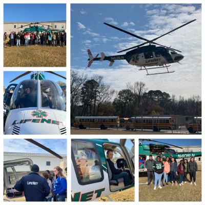 Photos from LifeNet Air's visit to Malvern Middle School to teach about careers in EMS and show the medical helicopter in Malvern.