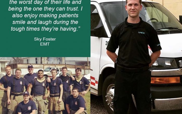 Sky Foster is an EMT for LifeNet EMS in Texarkana, Texas.